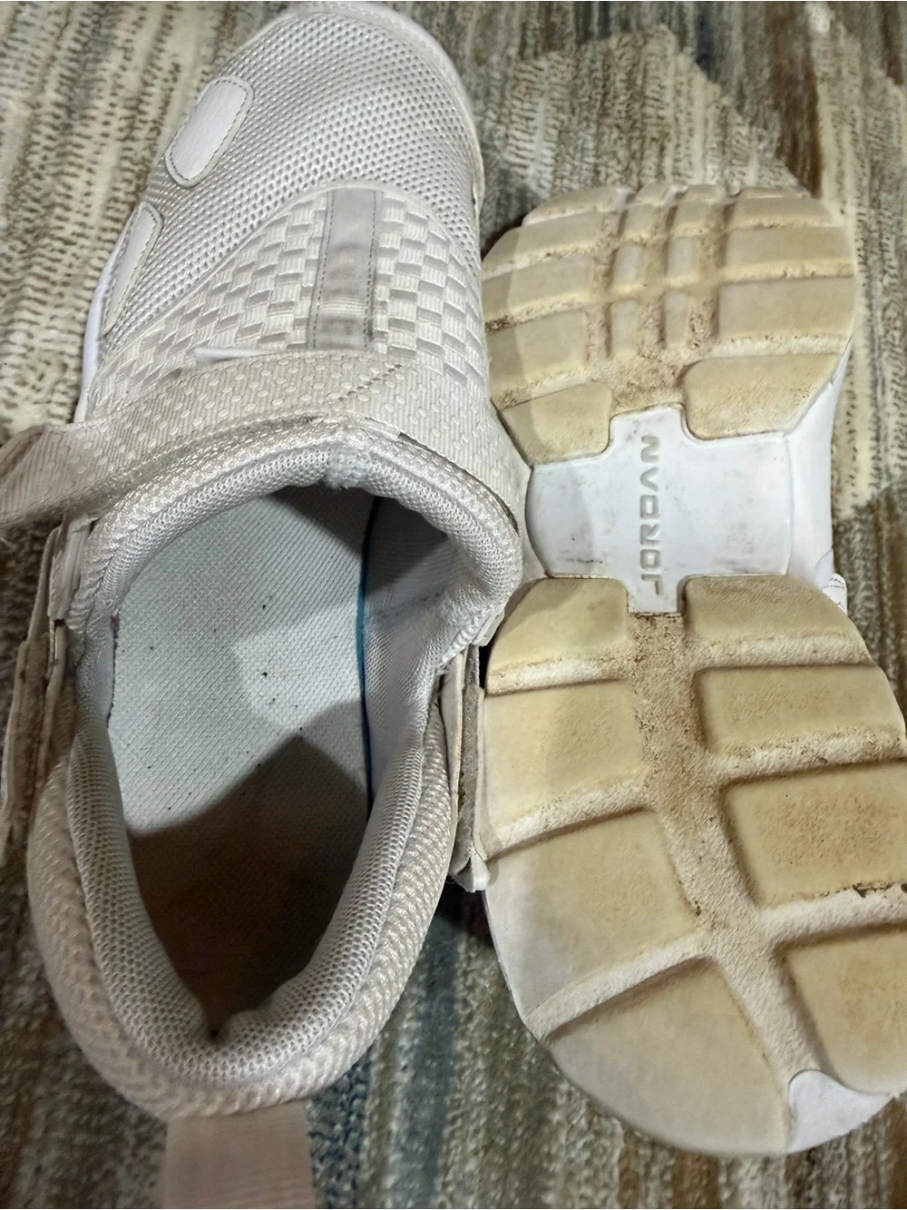 Jordan Men's White Cream Slip-On Sneakers